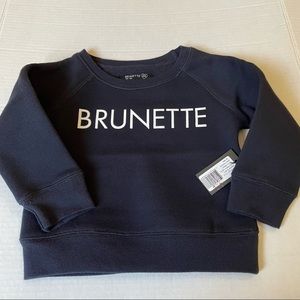 𝅺BRUNETTE the Label Little Babes “Brunette” sweatshirt, navy blue, size 12/18M